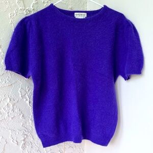 Angora Sweater - Blue/Purple Potomac Collection Short Sleeve